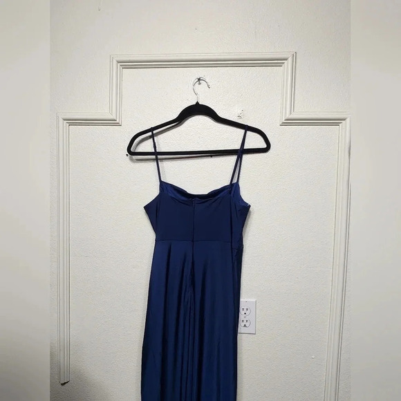 Lulus Breathtaking Moments Navy Blue Sleeveless Tulip Maxi Dress M Wedding Party